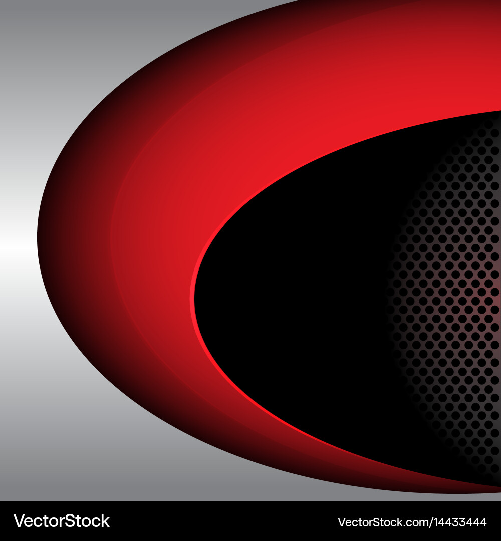 Red shape curve on circle mesh vector image