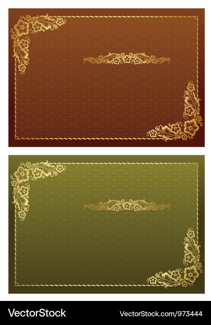 Retro Floral Frame & Border Set vector image