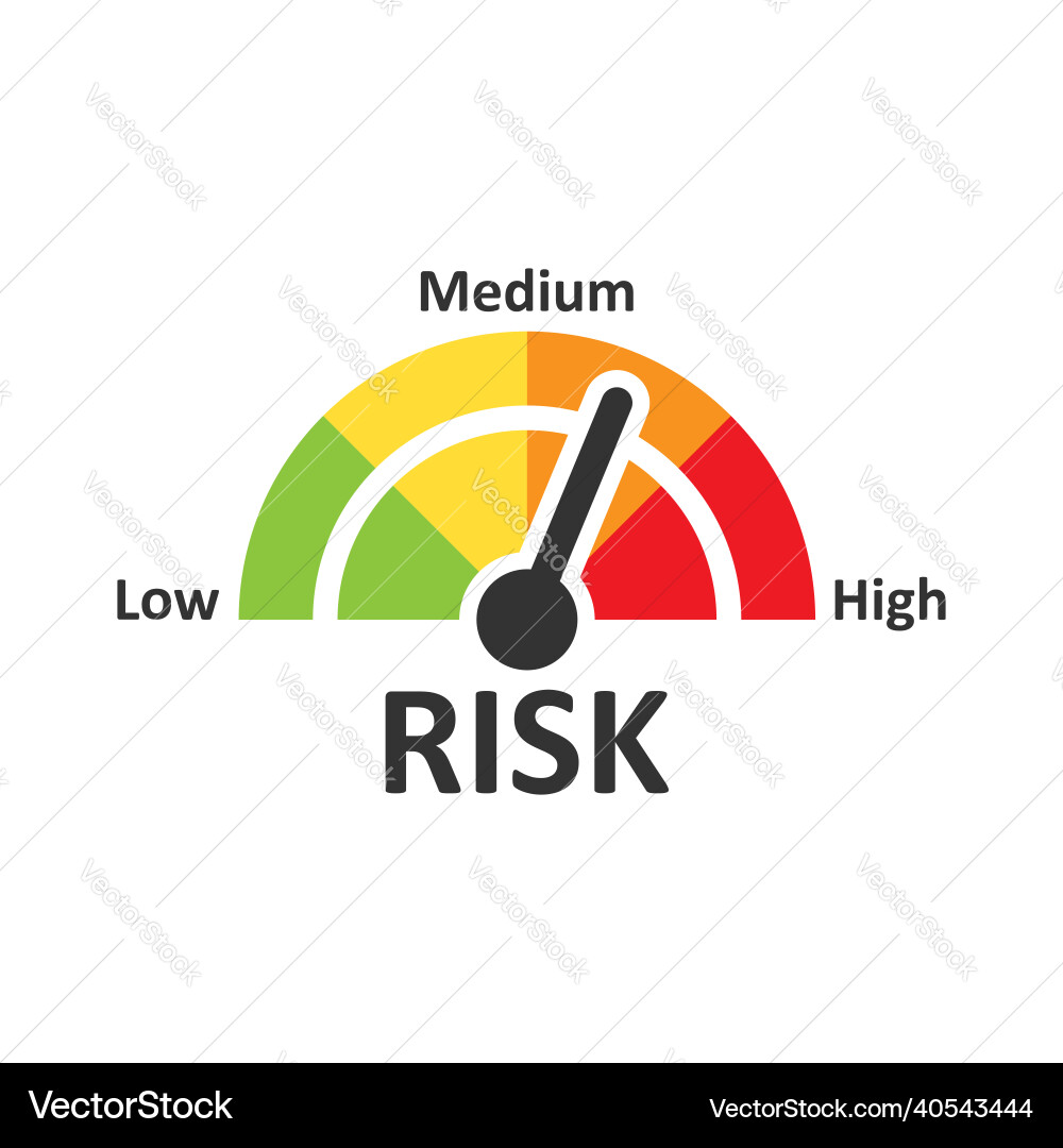 Risk meter icon in flat style rating indicator Vector Image