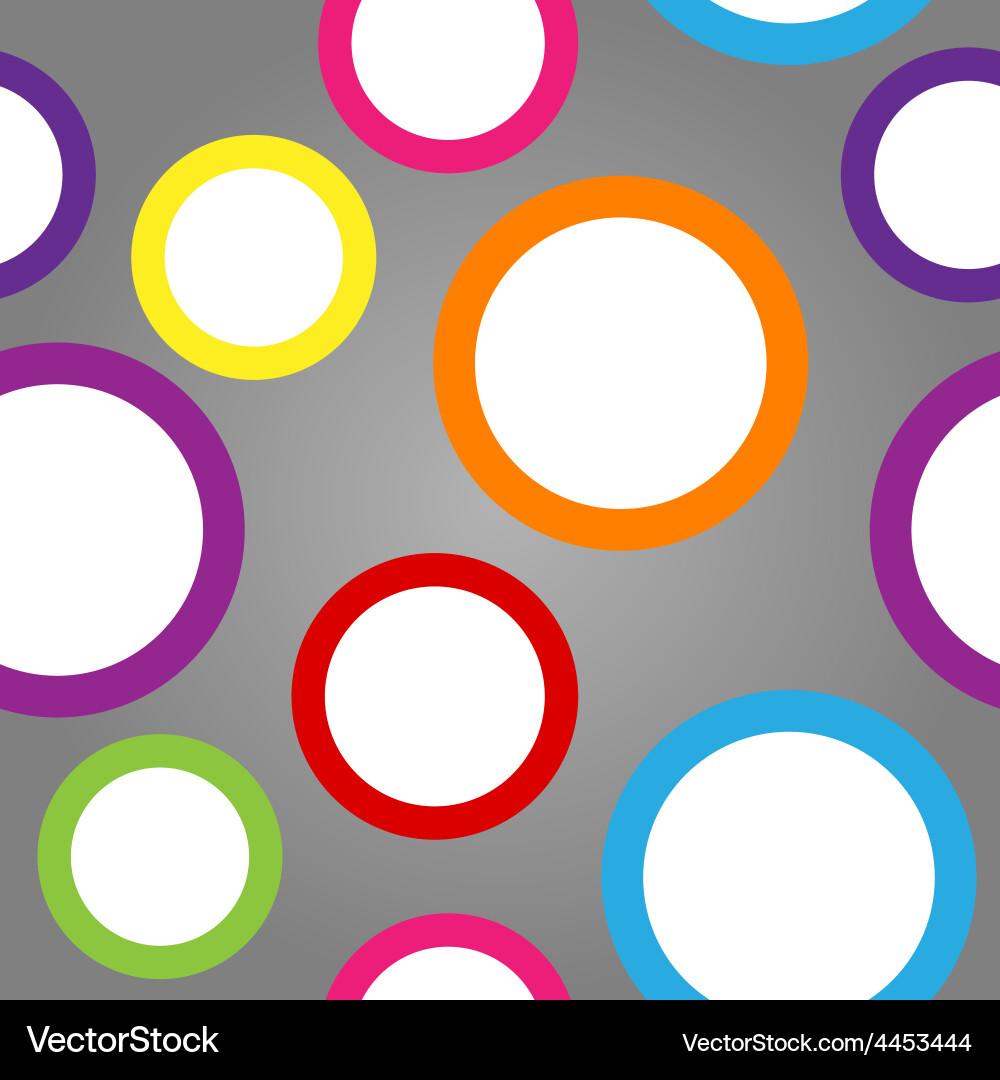 Seamless pattern of white circles with colorful vector image