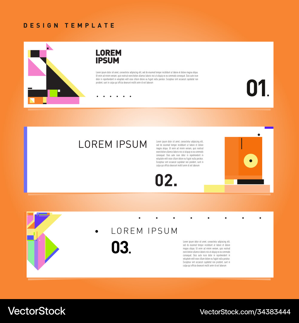 Set abstract banner web design template retro Set abstract banner web design template retro vector image