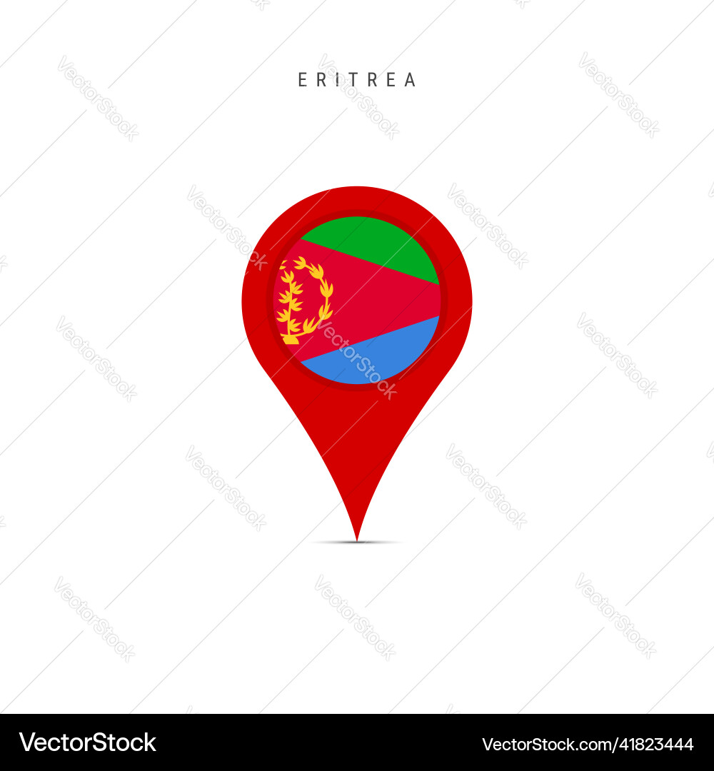 Teardrop map marker with flag of eritrea flat Teardrop map marker with flag of eritrea flat vector image
