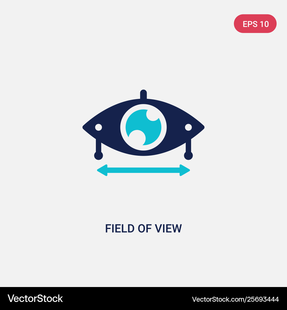Two color field view icon from artificial Two color field view icon from artificial vector image
