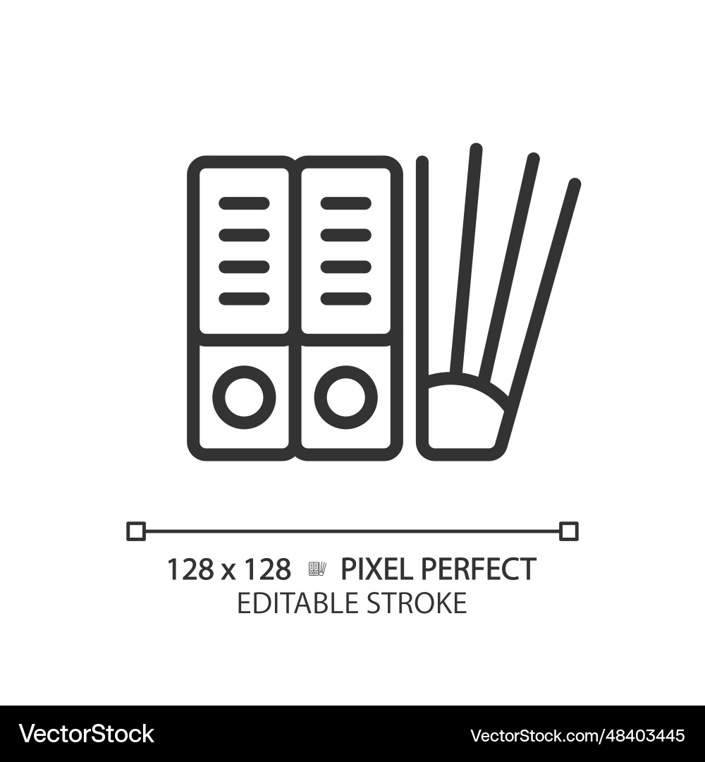 2d customizable file thin linear black icon vector image