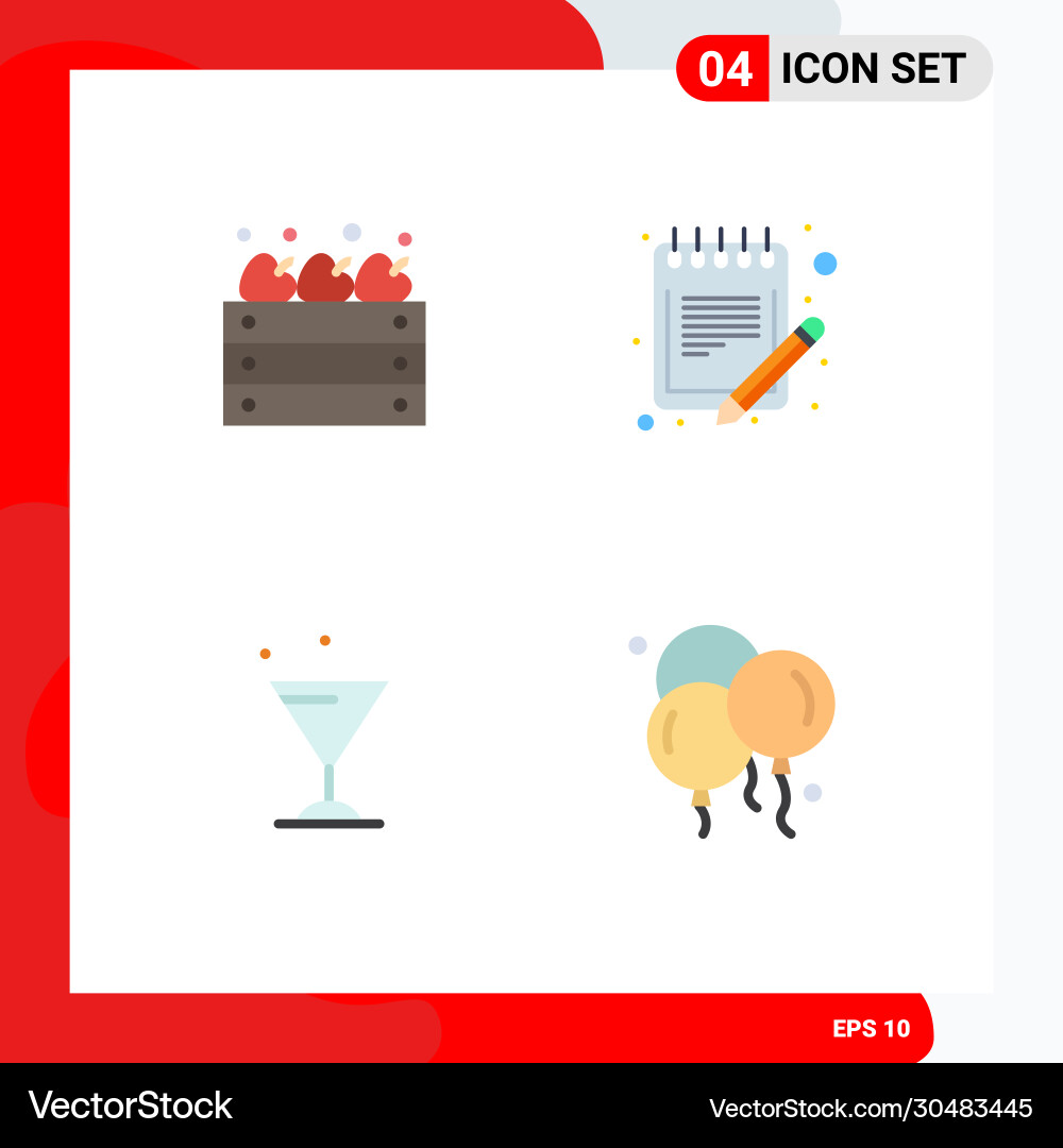 4 universal flat icons set for web and mobile Vector Image