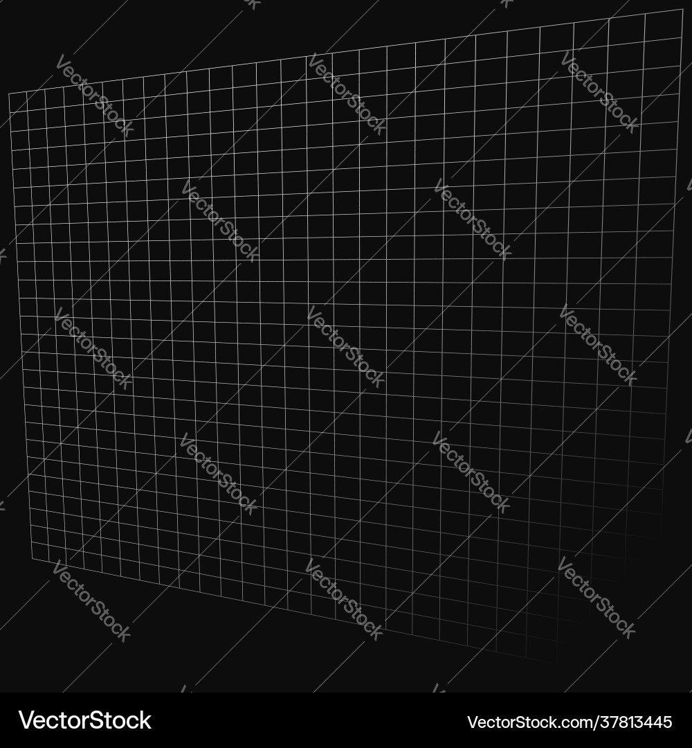 Abstract 3d grid mesh in perspective checkered Vector Image