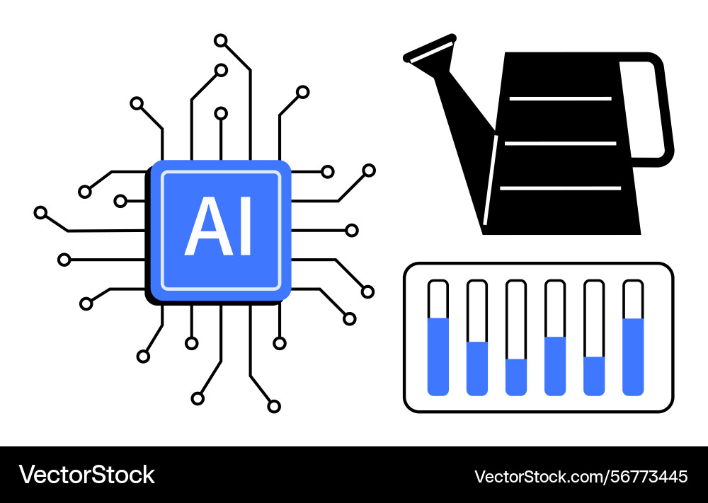 Artificial intelligence with circuit board Artificial intelligence with circuit board vector image