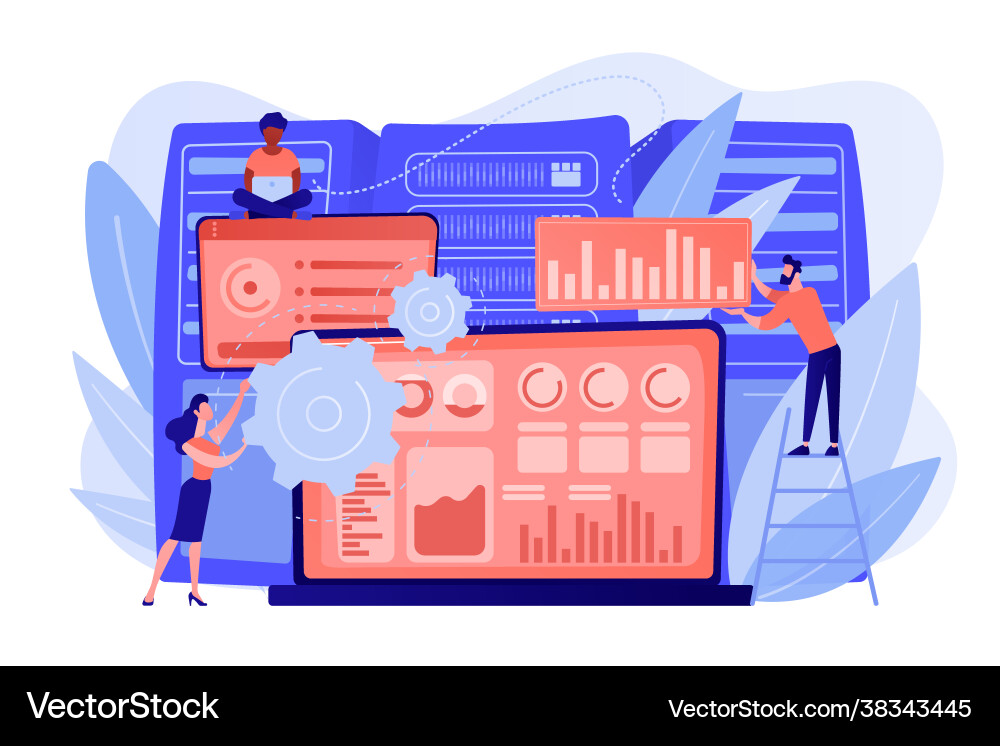 Big data visualization concept vector image