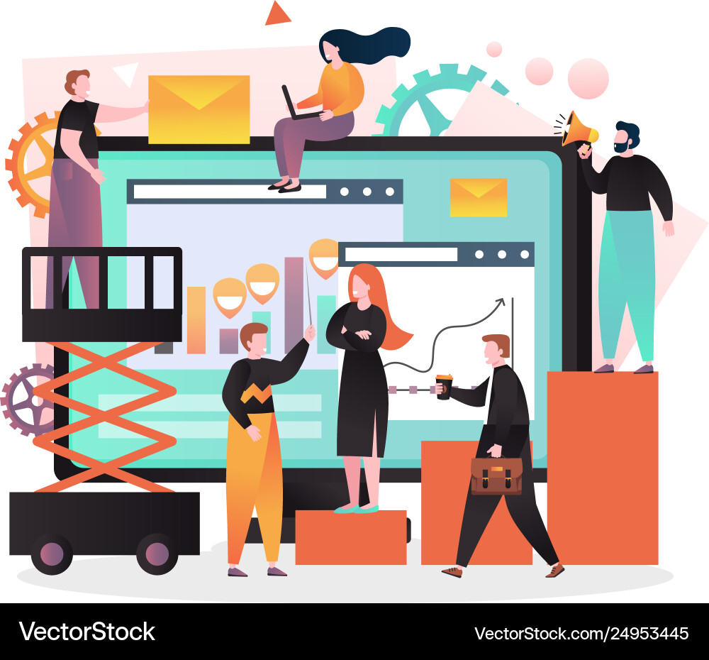 Business Workflow & Data Analysis Vector Image