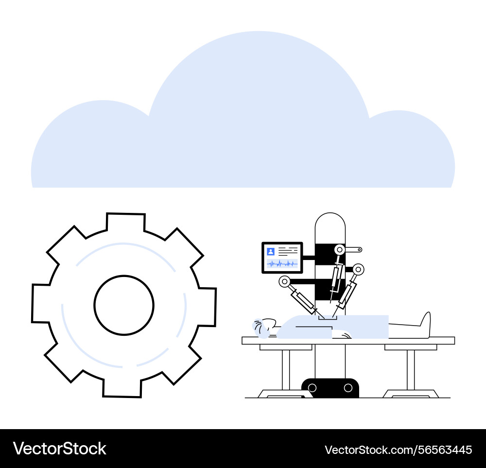 Cloud-connected robotic surgery with automated Cloud-connected robotic surgery with automated vector image