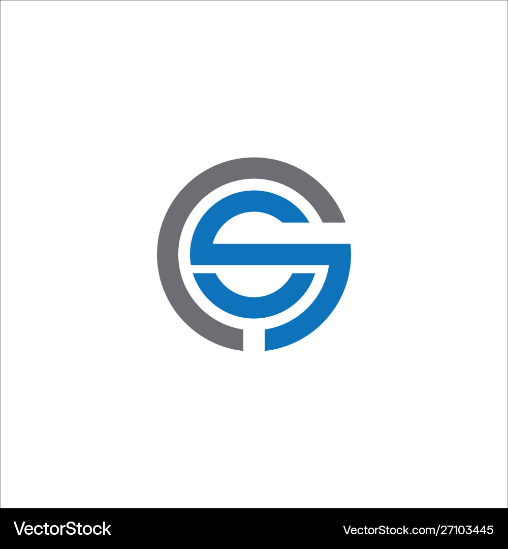 Cs and sc creative initial based letter vector image
