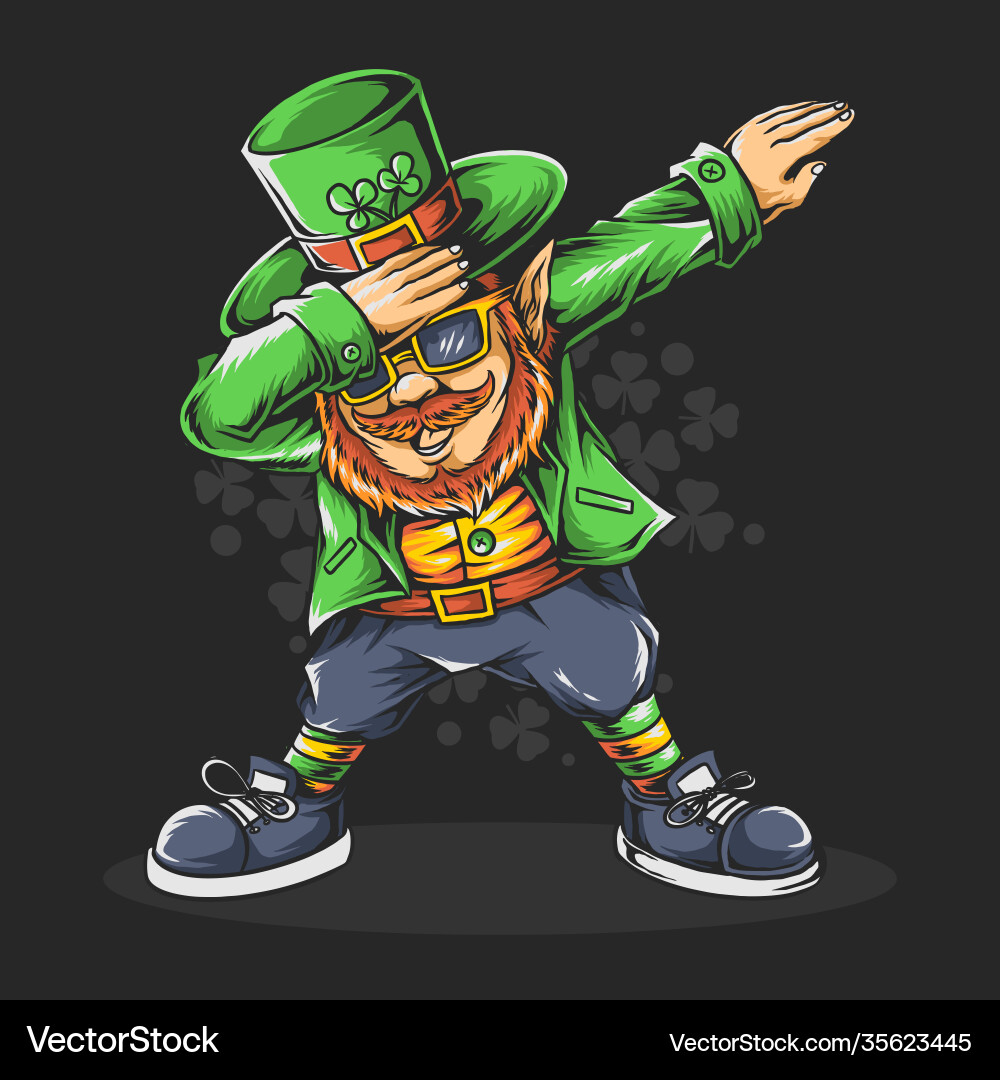 Dabbing Leprechaun St. Patrick's Day – Royalty-Free Vector | VectorStock, image size:1000x1080