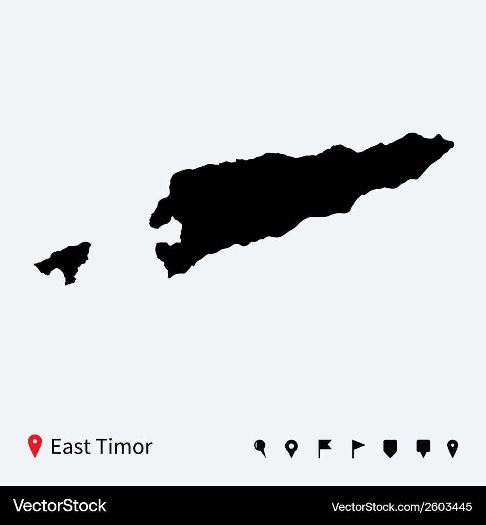 East Timor Map with Navigation Pins vector image