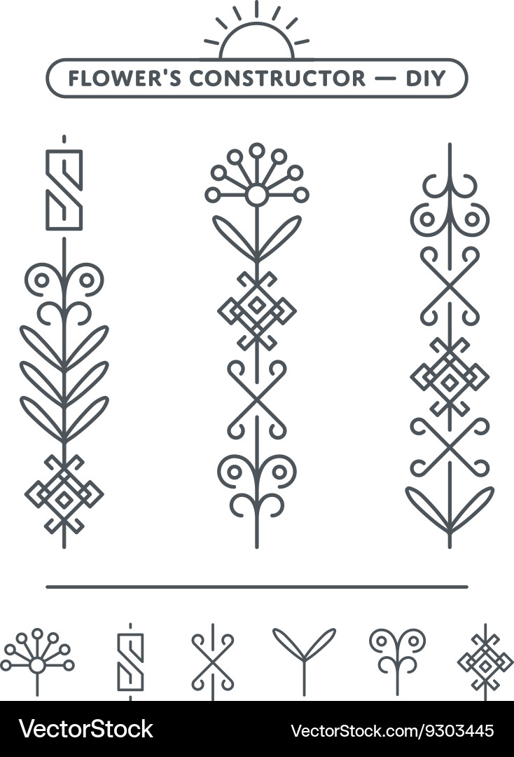 Flower for pattern with white background vector image