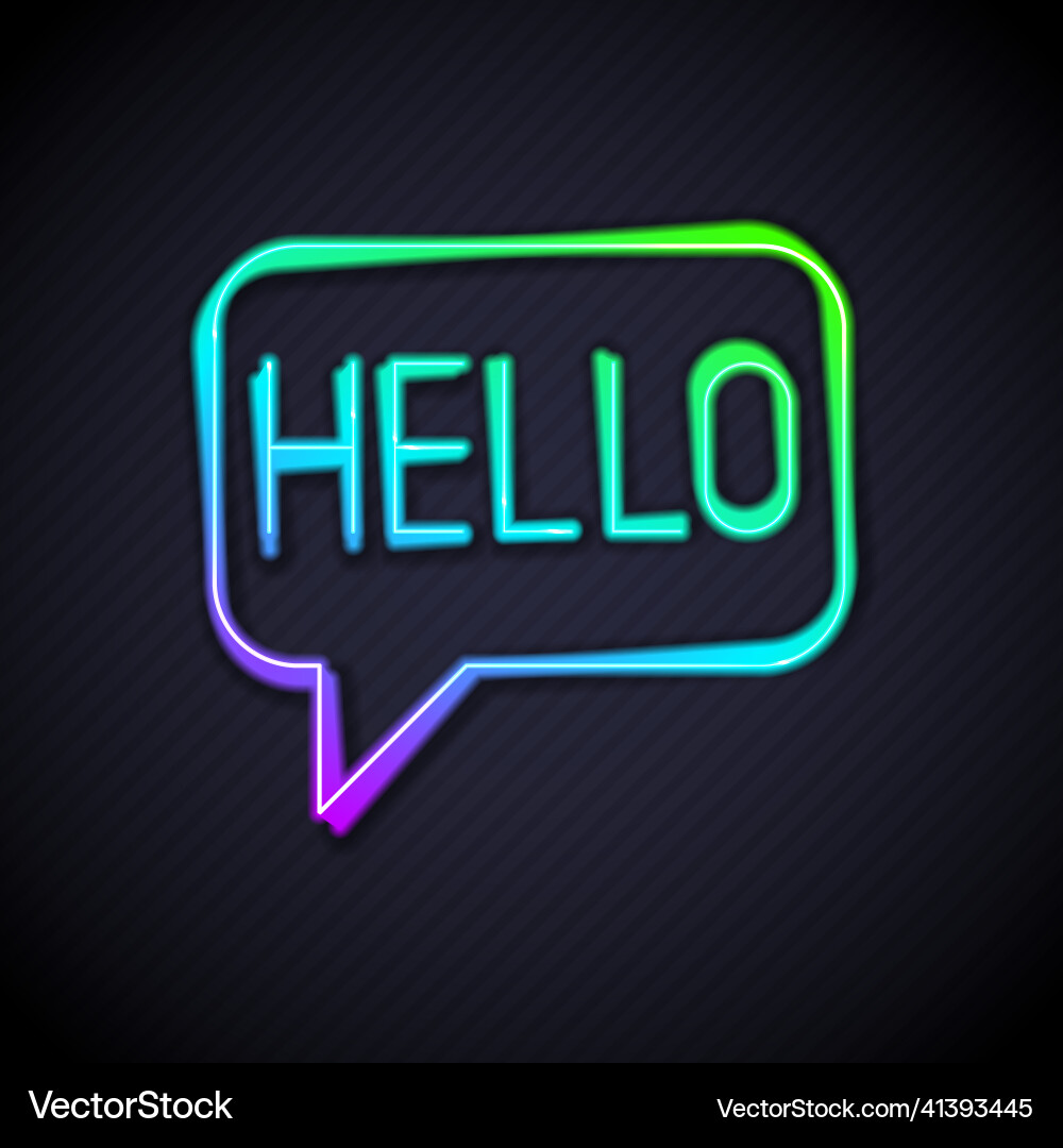 Glowing neon line hello in different languages Glowing neon line hello in different languages vector image