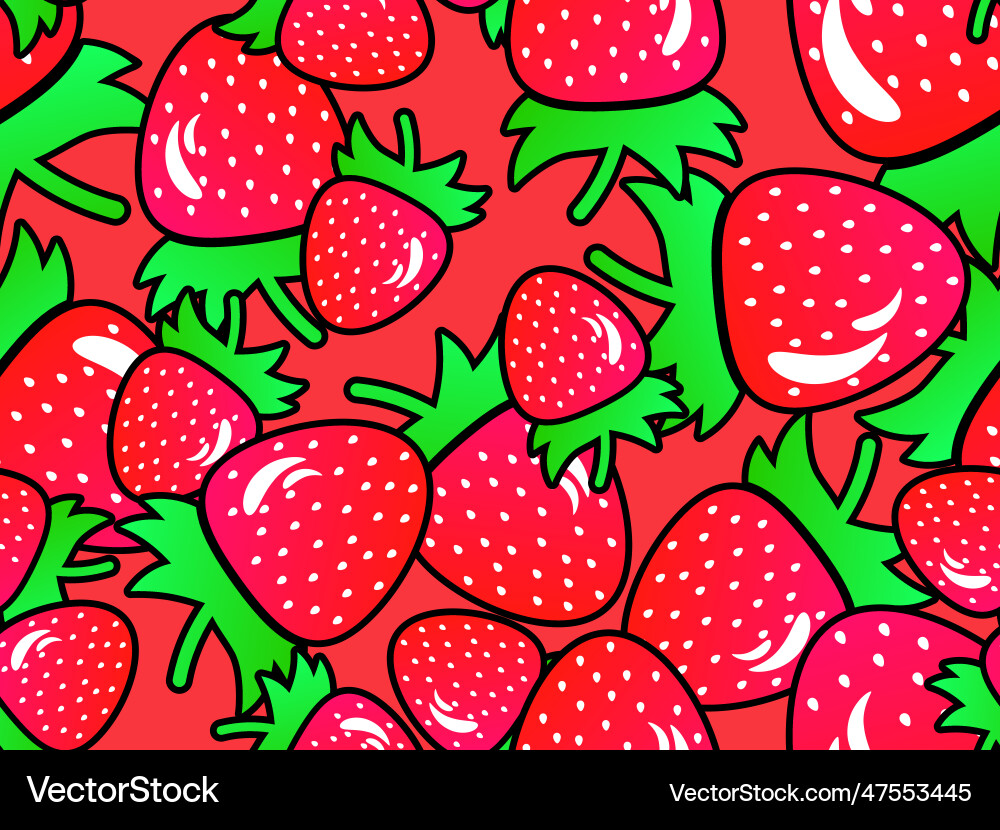 Gradient red strawberry seamless pattern summer Gradient red strawberry seamless pattern summer Vector Image