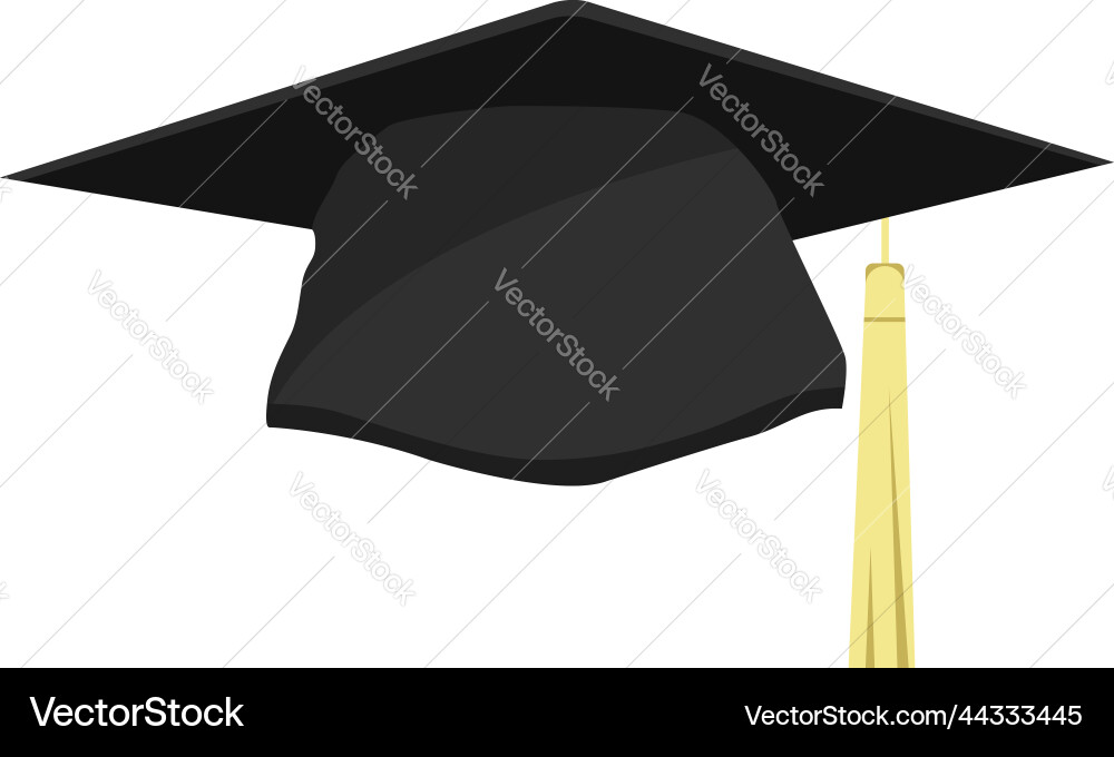 Graduation Cap on White Background Vector Image