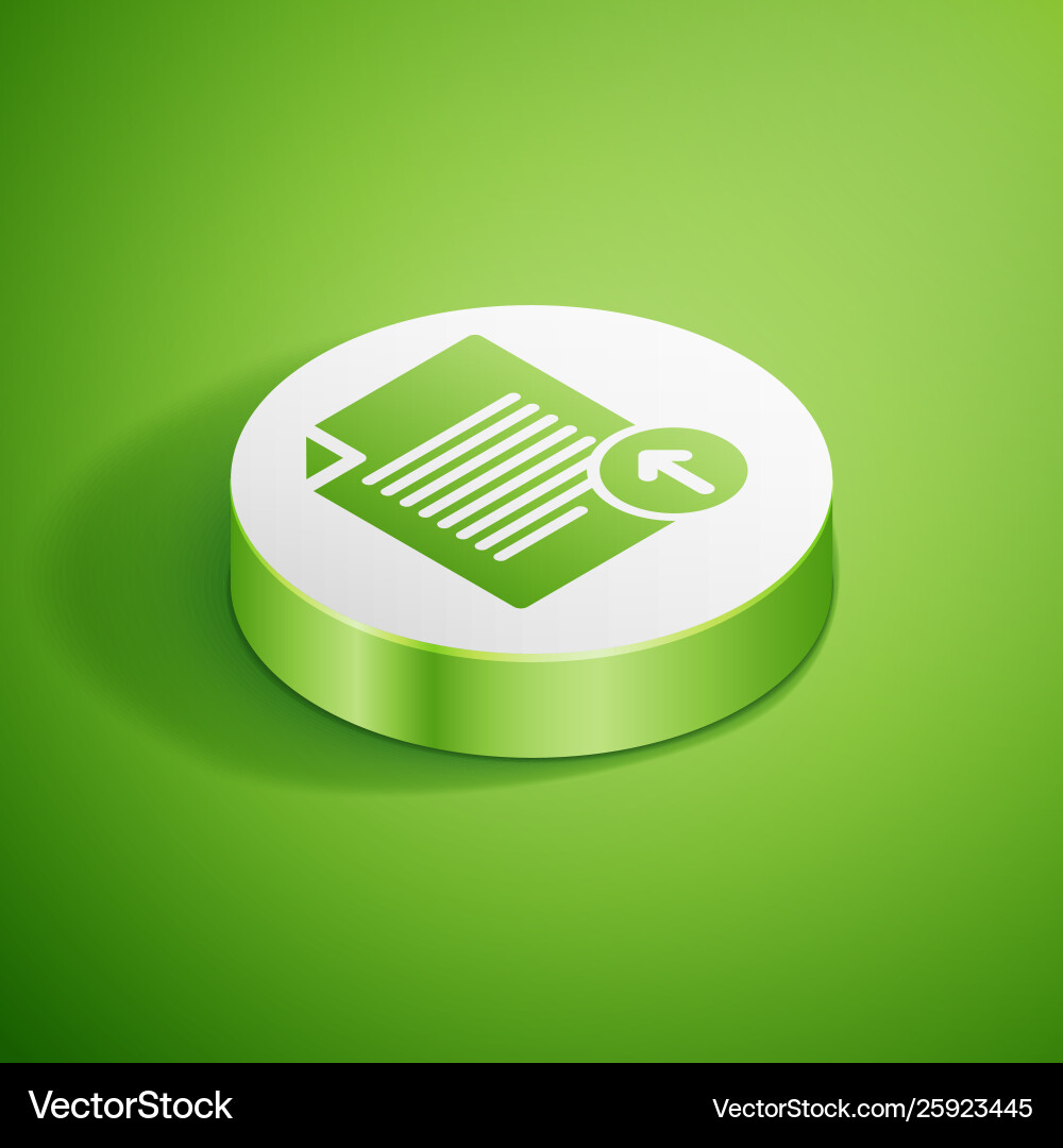 Isometric upload file icon isolated on green Isometric upload file icon isolated on green vector image