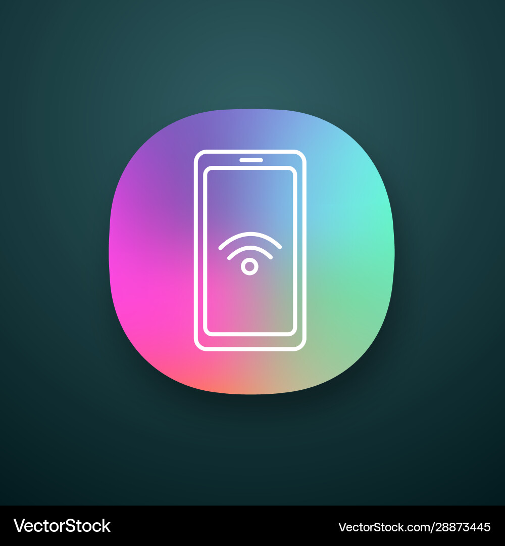 Nfc smartphone signal app icon Nfc smartphone signal app icon vector image