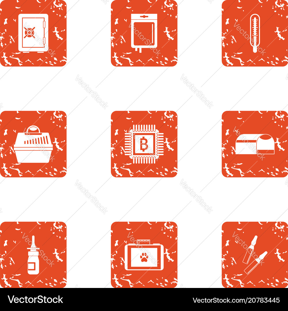 Regularize icons set grunge style Regularize icons set grunge style vector image