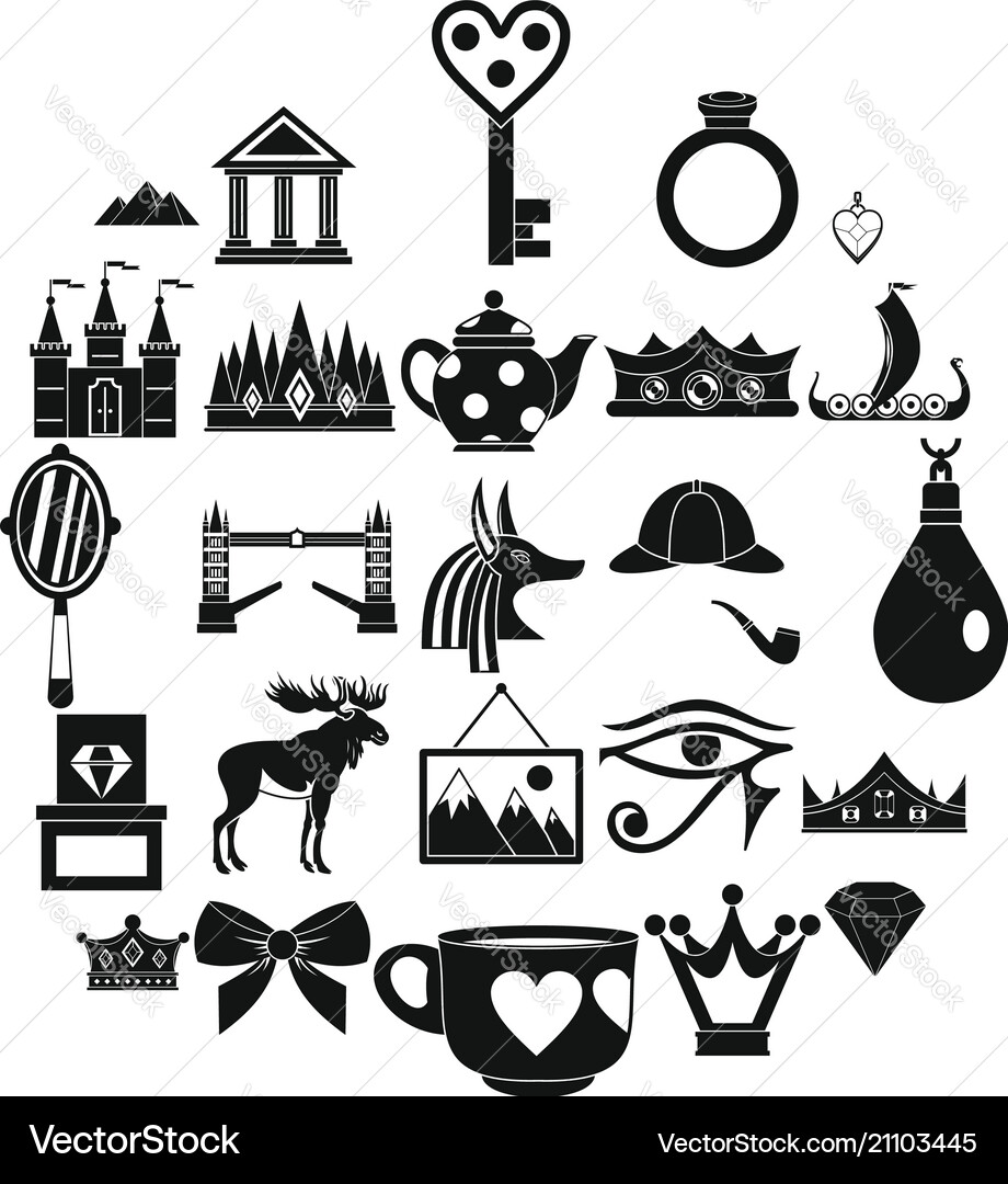 Ruler icons set simple style Ruler icons set simple style vector image