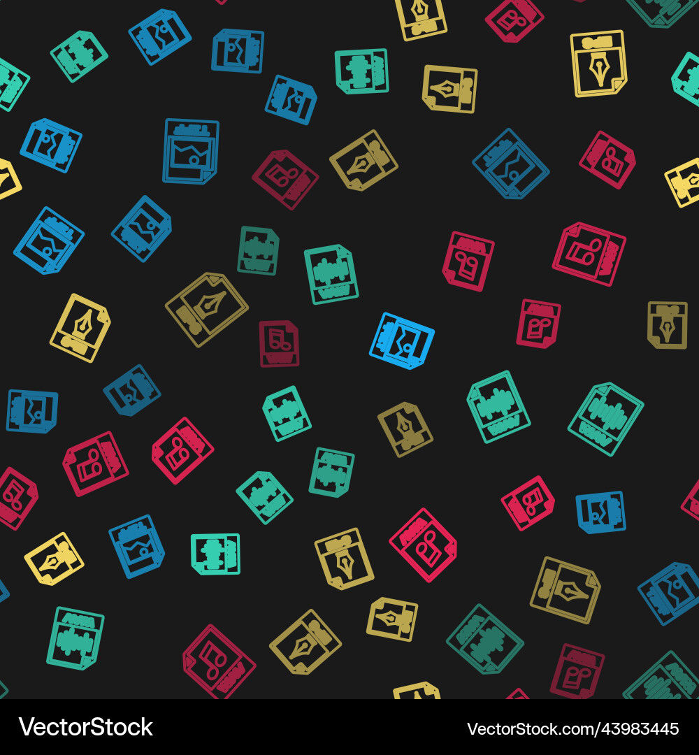 Set line tiff file document wav eps Set line tiff file document wav eps vector image