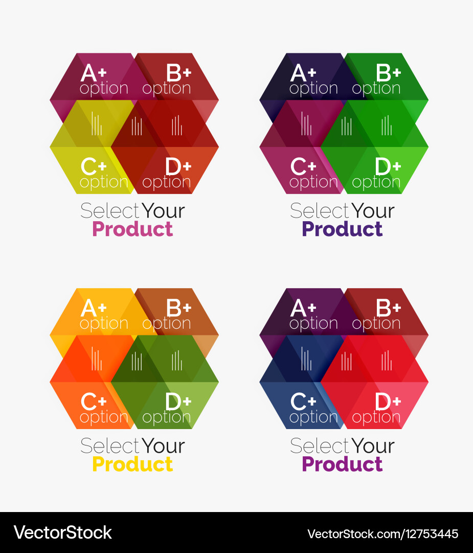 Set of business hexagon layouts with text vector image