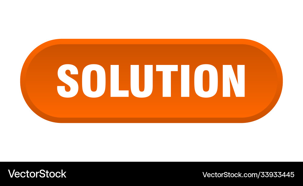 Solution button rounded sign on white background Vector Image