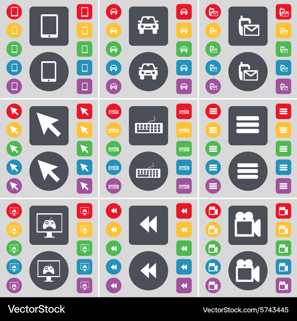 Tablet pc camera sms cursor keyboard apps monitor vector image