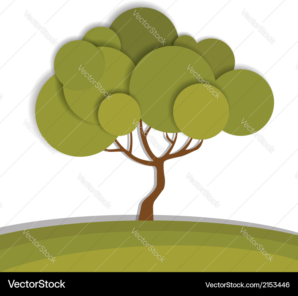Abstract Green Tree Emblem vector image