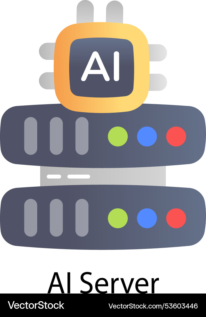 Ai server Royalty Free Vector Image - VectorStock