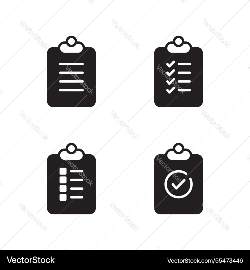 Clipboard icon set to-do list task Clipboard icon set to-do list task vector image