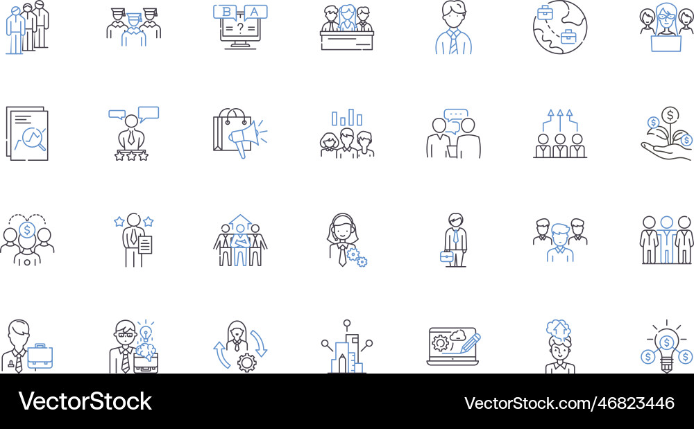 Computer science line icons collection algorithm Computer science line icons collection algorithm vector image