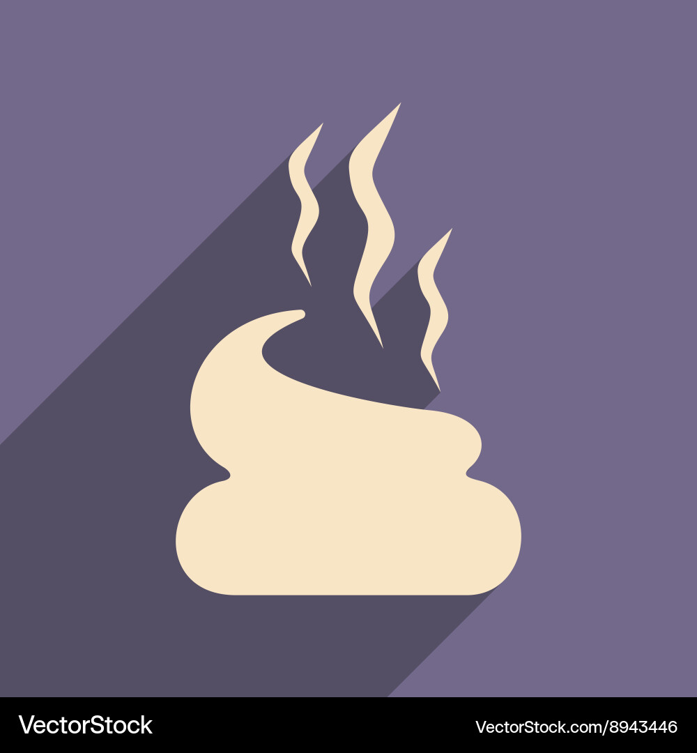 Flat with shadow icon and mobile application poop vector image