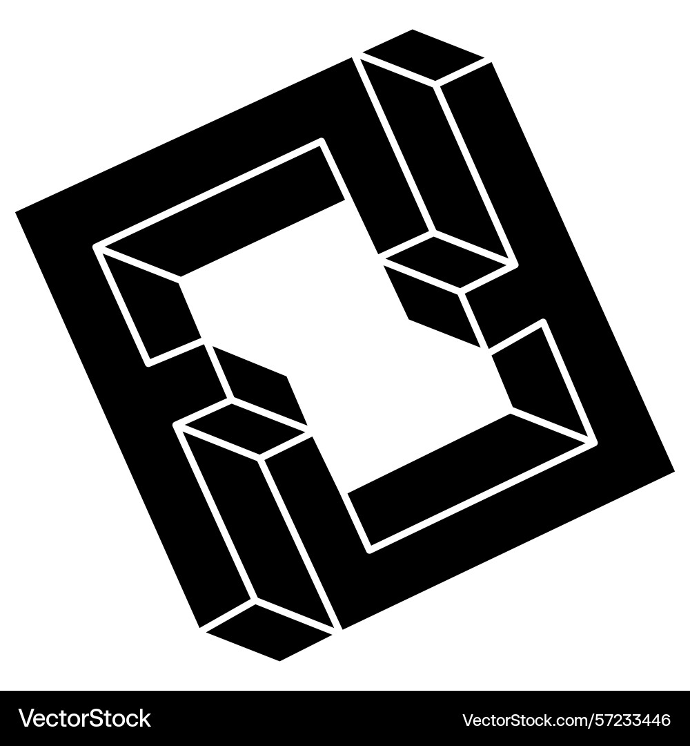 Impossible shape optical illusion object vector image