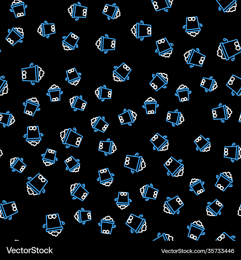Line ice bucket icon isolated seamless pattern Line ice bucket icon isolated seamless pattern vector image