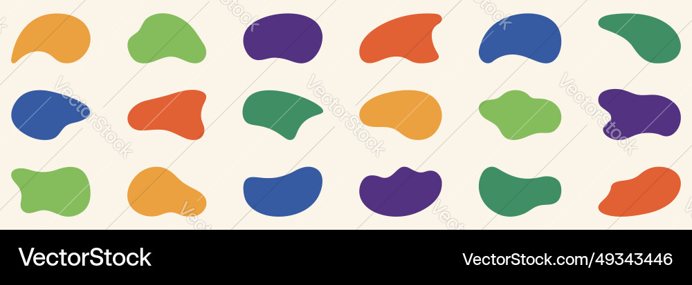 Organic random irregular form blob color amoeba Organic random irregular form blob color amoeba vector image