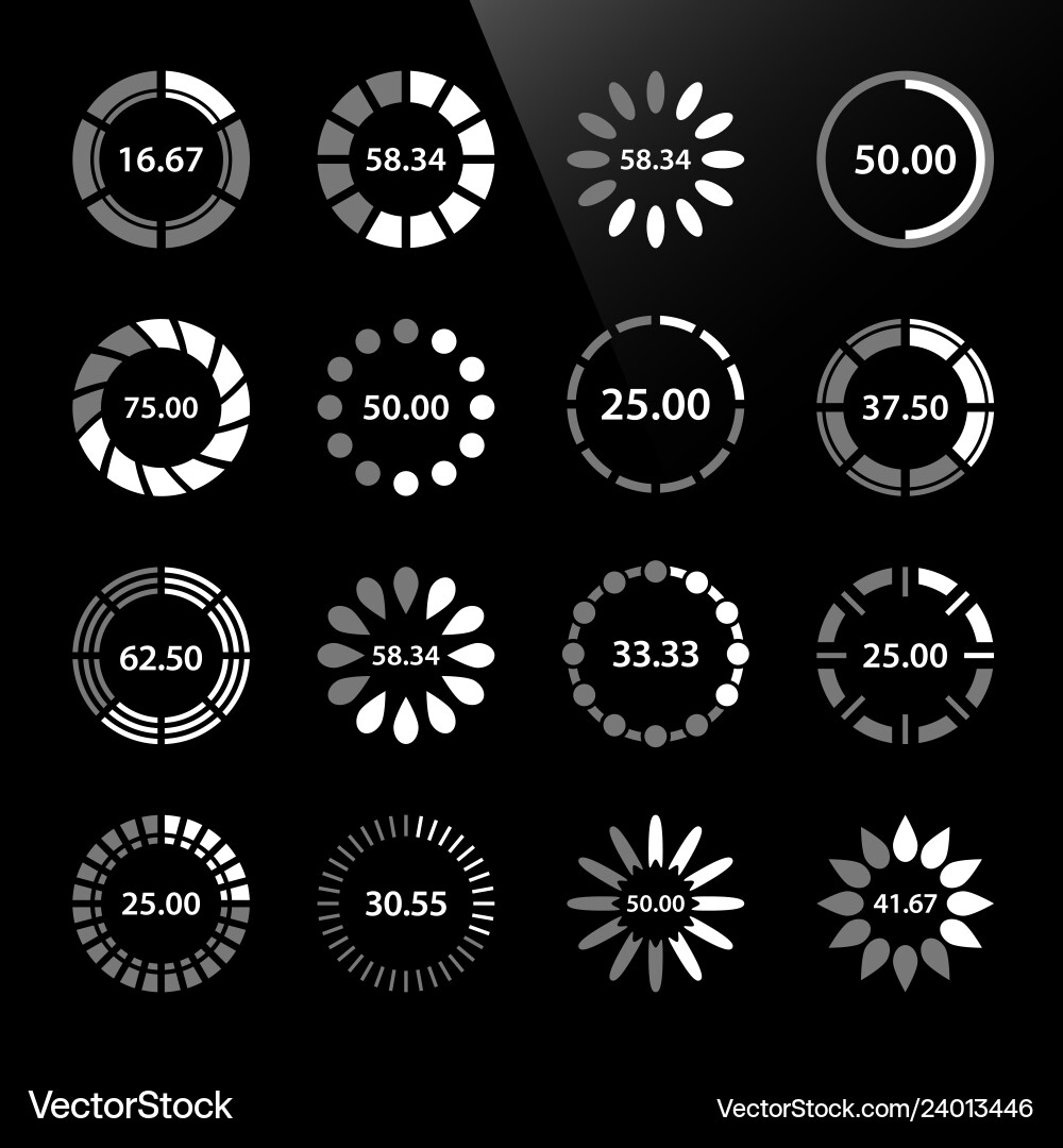 Preloader progress web downloading bar a set Preloader progress web downloading bar a set Vector Image