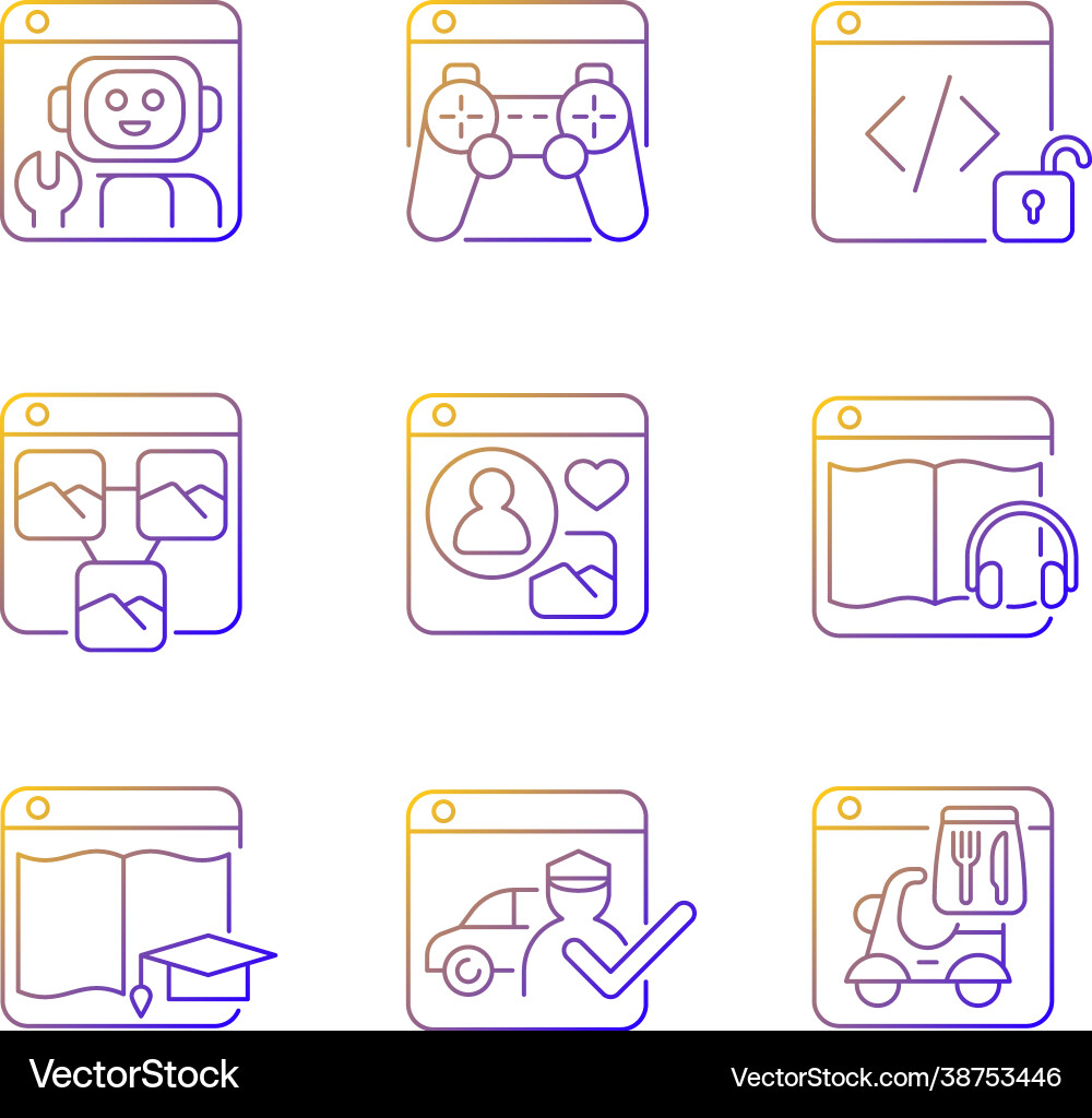 Public-facing internet applications gradient Public-facing internet applications gradient vector image