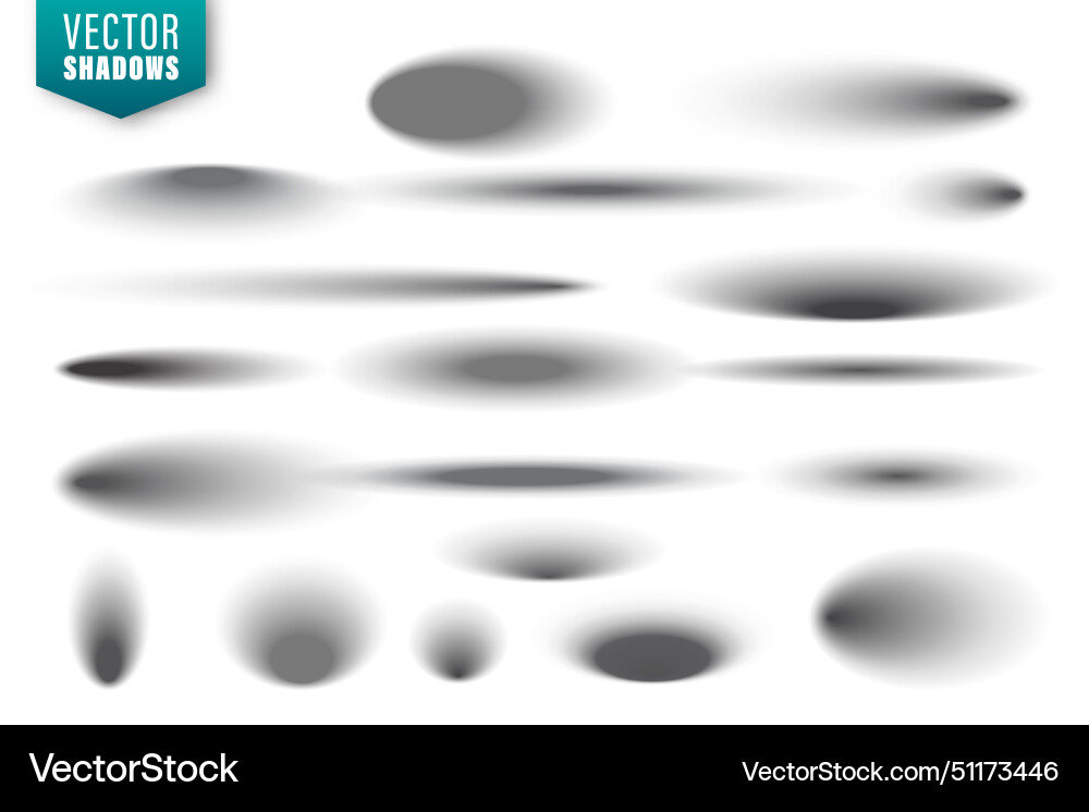 Realistic shadow effect round shadows collection Realistic shadow effect round shadows collection vector image