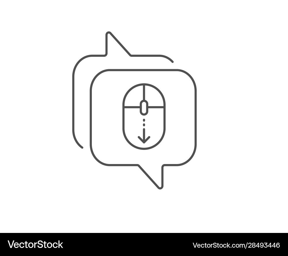Scroll down mouse line icon scrolling screen sign vector image