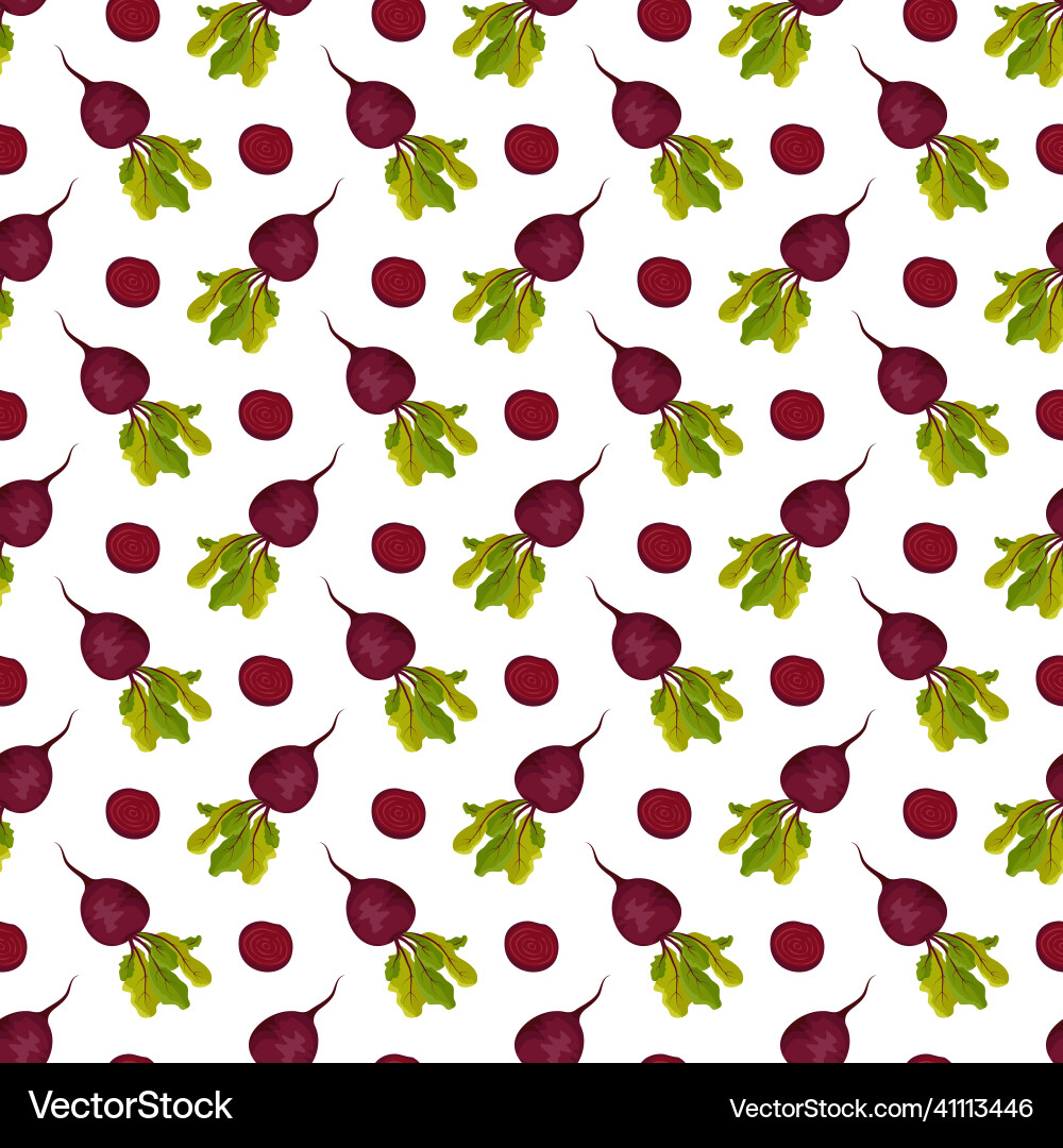 Seamless pattern with beet print of healthy Seamless pattern with beet print of healthy vector image