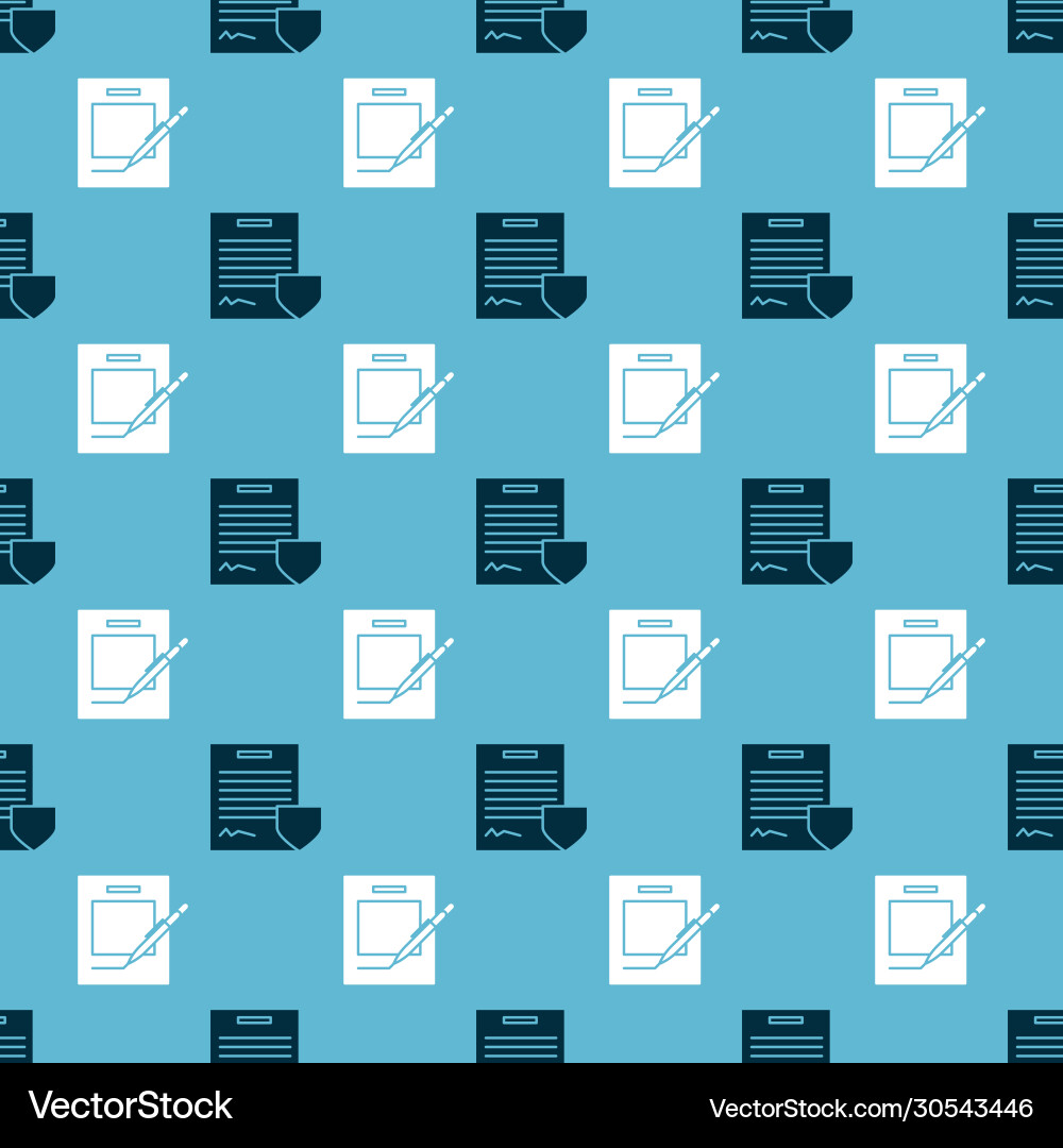 Set contract with shield and blank notebook Set contract with shield and blank notebook vector image