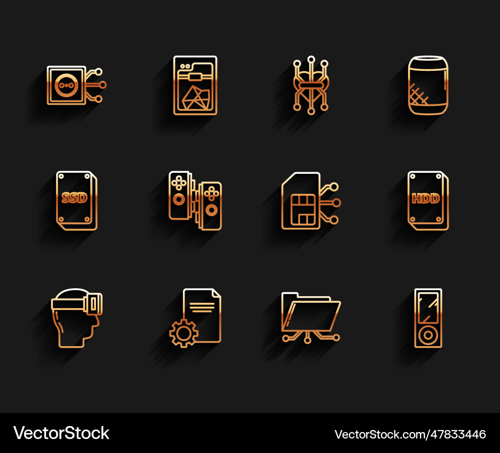 Set line virtual reality glasses file document Set line virtual reality glasses file document vector image