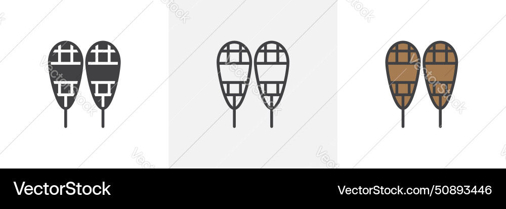 Snowshoes icon set snow sport footwear symbol Snowshoes icon set snow sport footwear symbol vector image