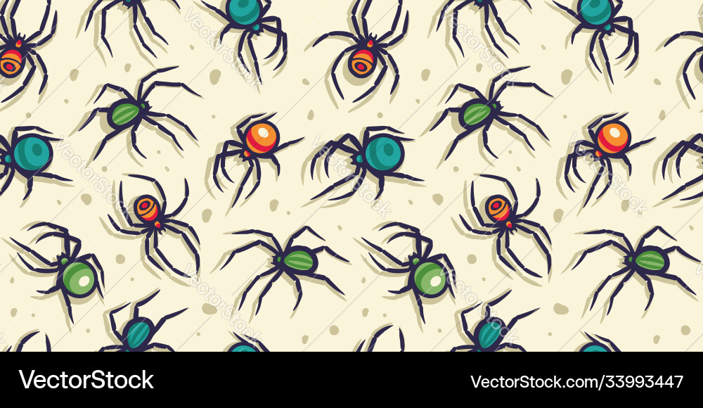 Colored pattern with spider for halloween party Colored pattern with spider for halloween party vector image