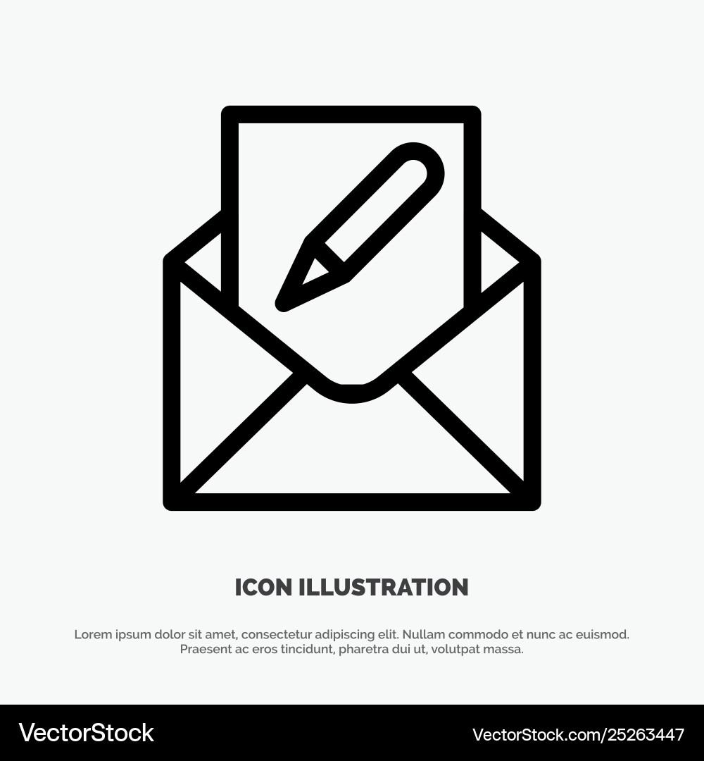 Compose edit email envelope mail line icon Vector Image