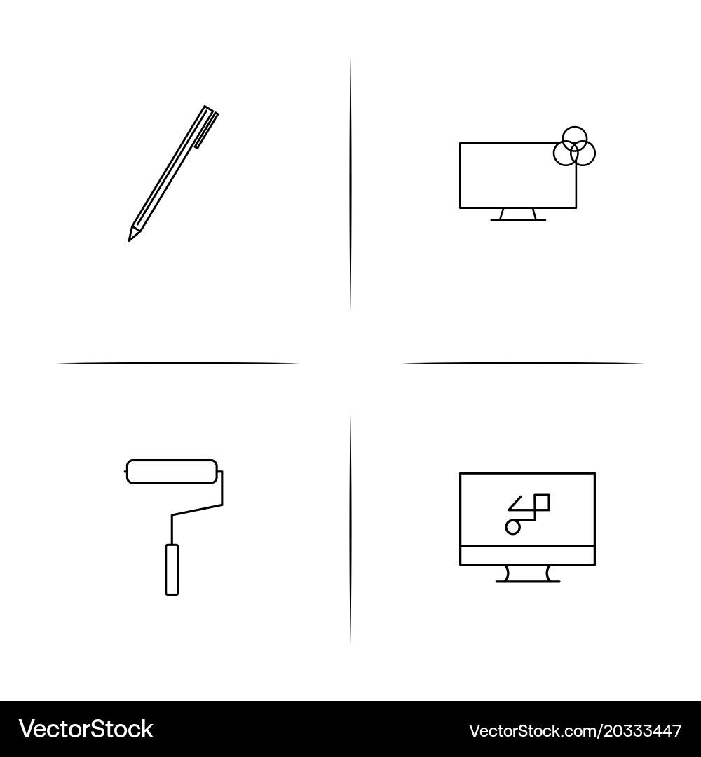 Creative process and design simple linear icon vector image