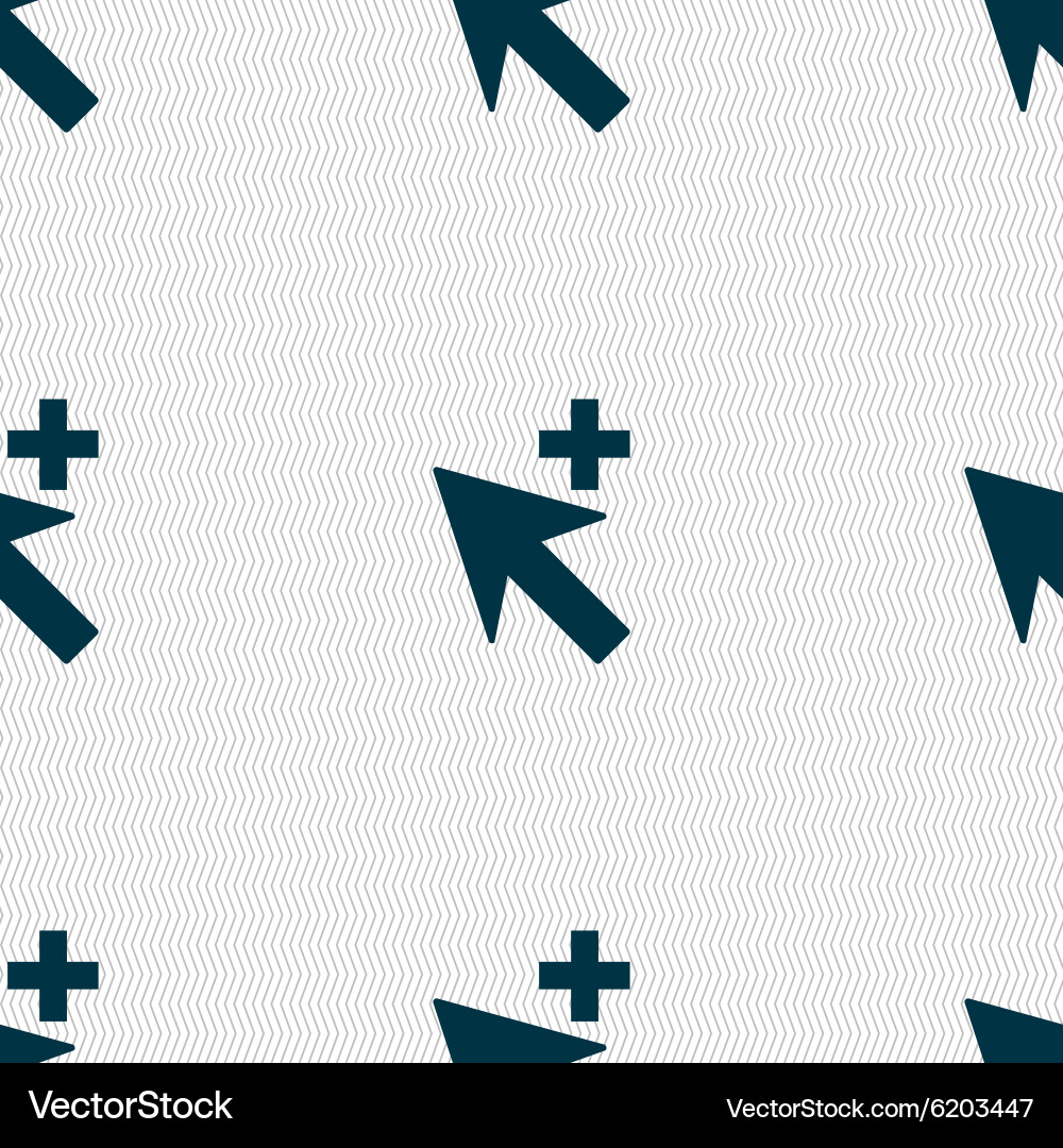 Cursor arrow plus add icon sign seamless abstract vector image