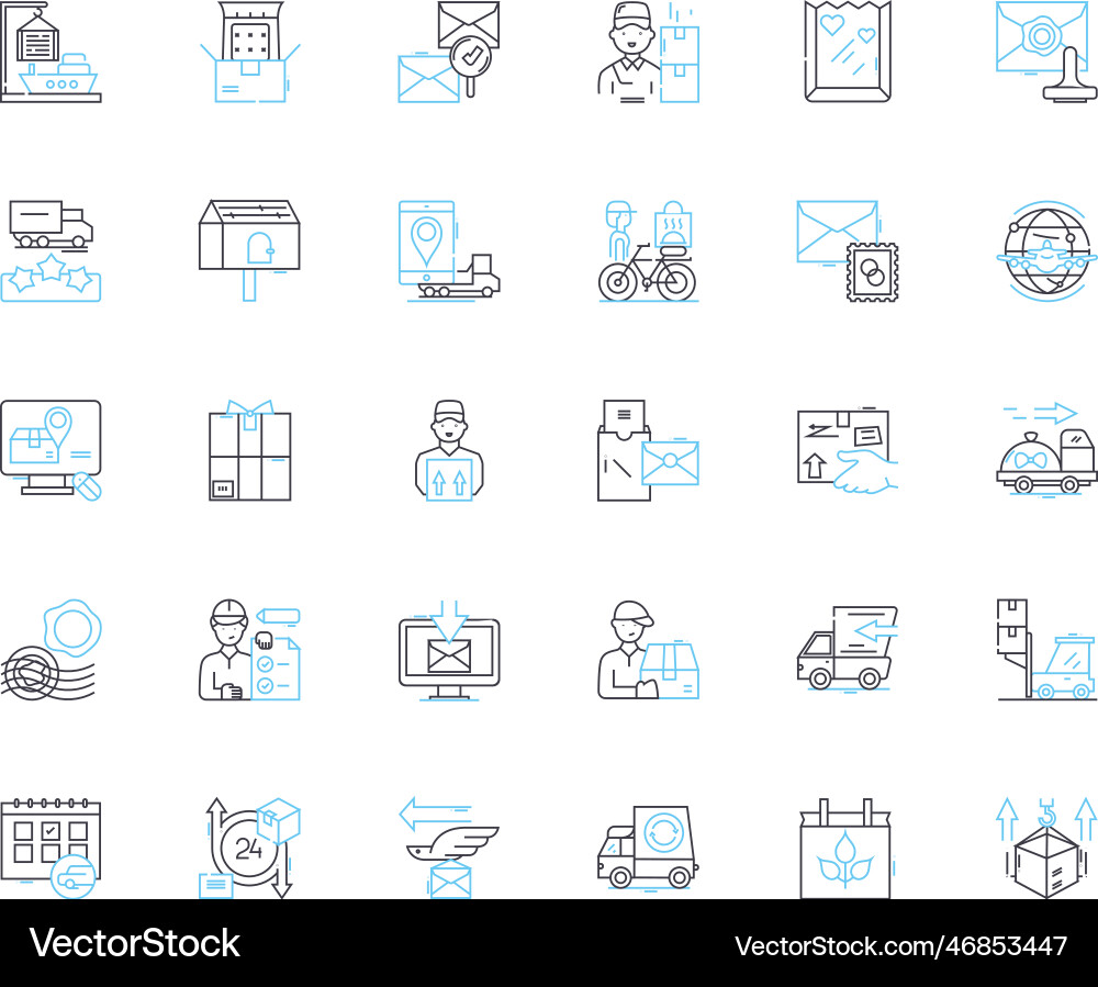 Digital optimization linear icons set analytics Vector Image